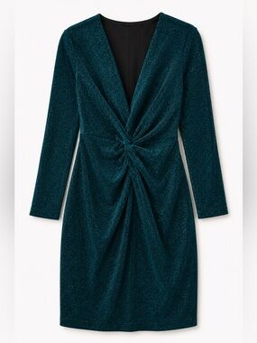 Chic Teal Long Sleeve Dress